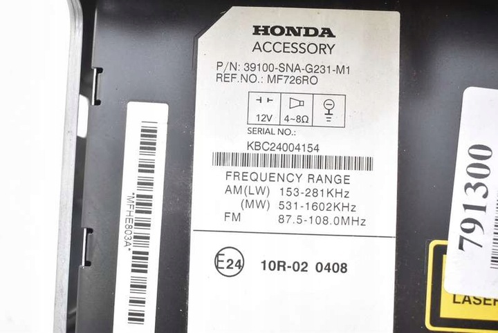 фото №6, Радіо радіопрогравач cd mp3 39100-sna-g231-m1 honda civic 8 viii 07-12