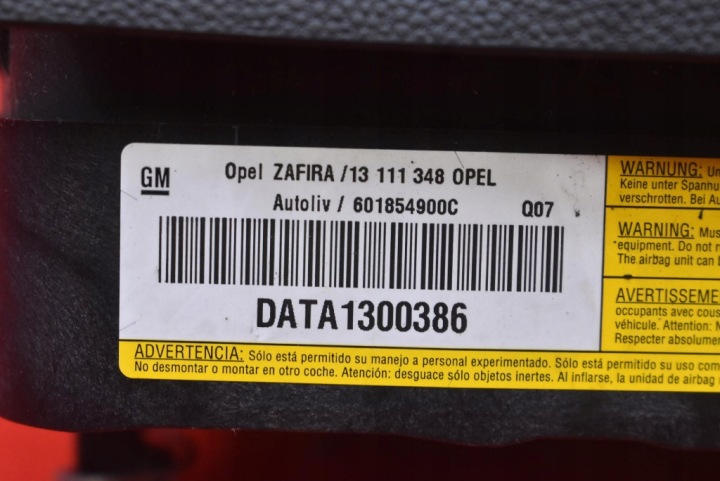 фото №7, Подушка подушка безопасности водителя 13111348 opel zafira b рестайлинг 08-14