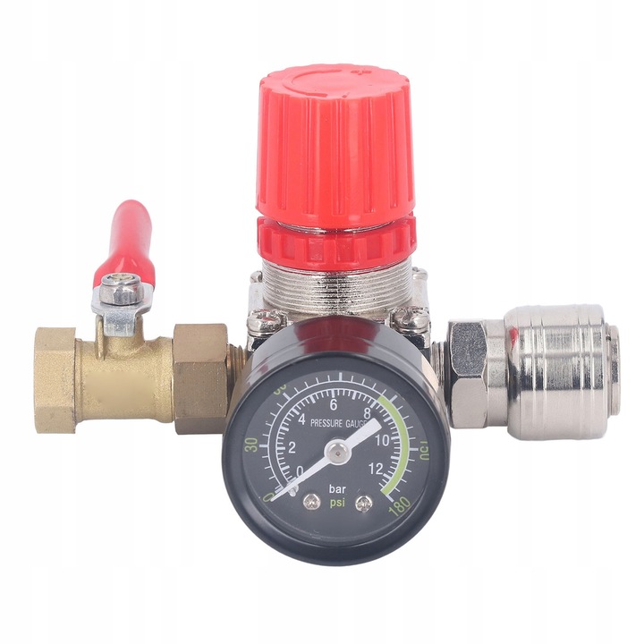 фото №10, Набір регулятор компресора повітря з манометр клапан 4-дорожній 0–180