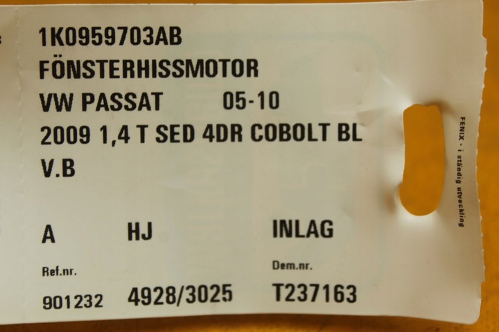 фото №12, Двигунчик блок керування скла лівий зад vw passat b6 1k0959703ab 1k0959795l