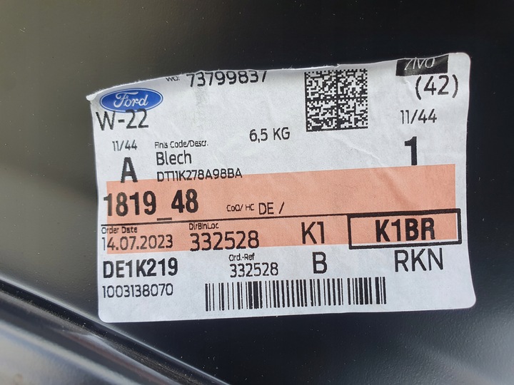 фото №5, Поріг обшивка праві ford transit connect mk2 13-22