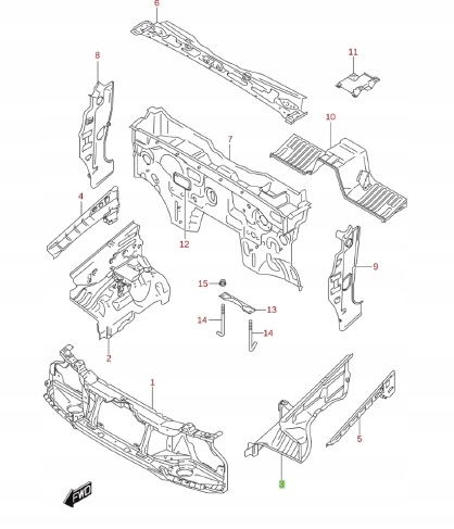 фото №9, Suzuki jimny 2012-18 - фартук wew. крыльев левая