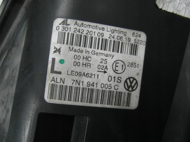 фото №9, Vw sharan обычная идеальная лампа передняя левая 7n1941005c nr72