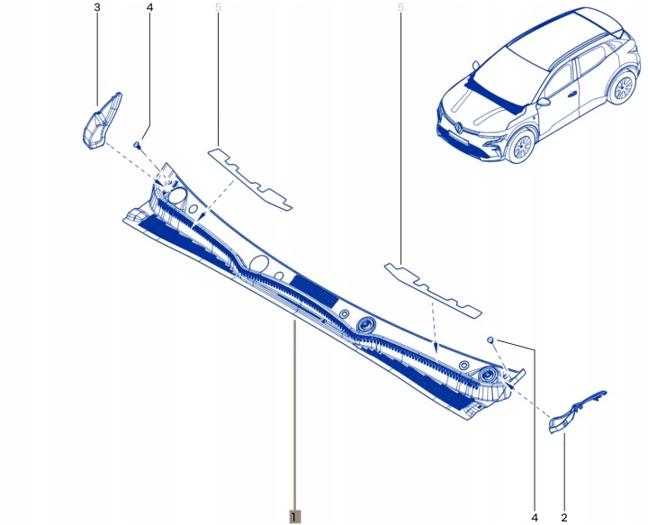 фото №15, Панель под лобовым стеклом renault scenic v 5 ev e-tech megane v 5 ev e-tech 668128263r