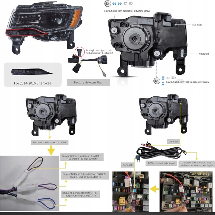 фото №15, Фары лампы vland полный led гомологация jeep grand cherokee wk2 рестайлинг 13