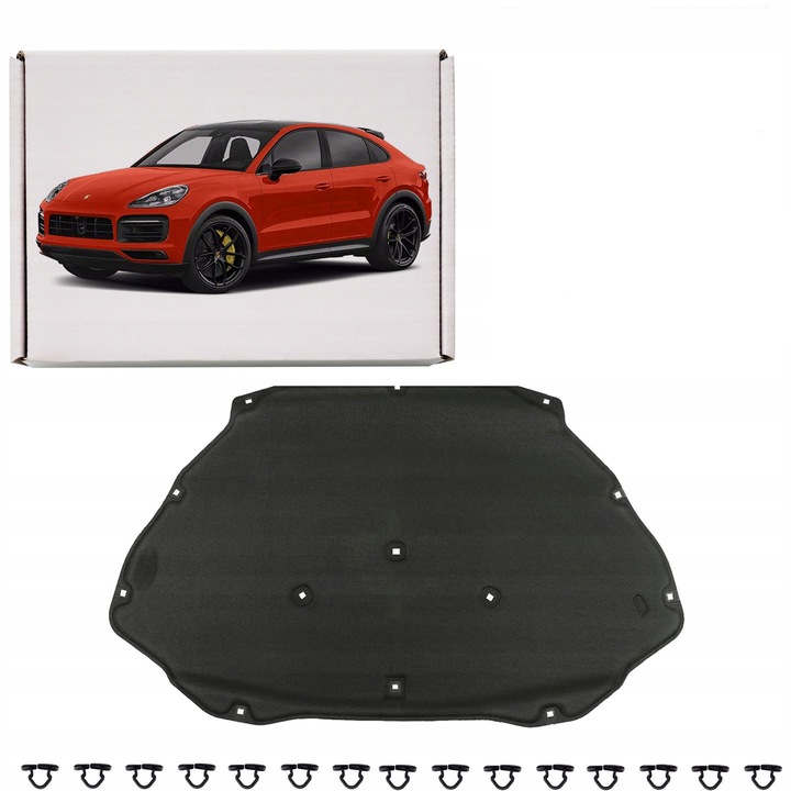 фото №1, Porsche cayenne ii 92a 10-17 шумоизоляция капота + клипсы 95855683120