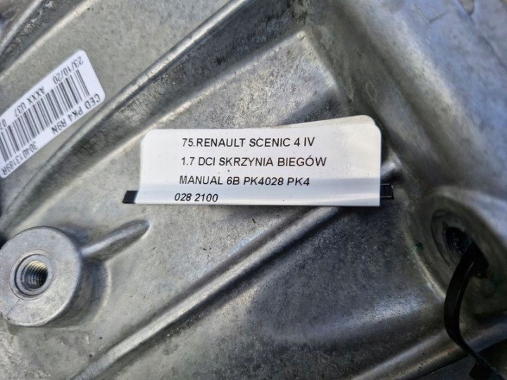 фото №6, Renault scenic 4 iv 1.7 dci коробка передач механическая коробка передач 6b pk4028 pk4 028