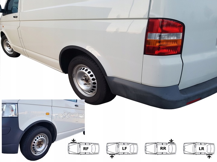 фото №8, Накладки vw t6 transporter планка підкрилки 4 szt крило перед зад рік 15-21