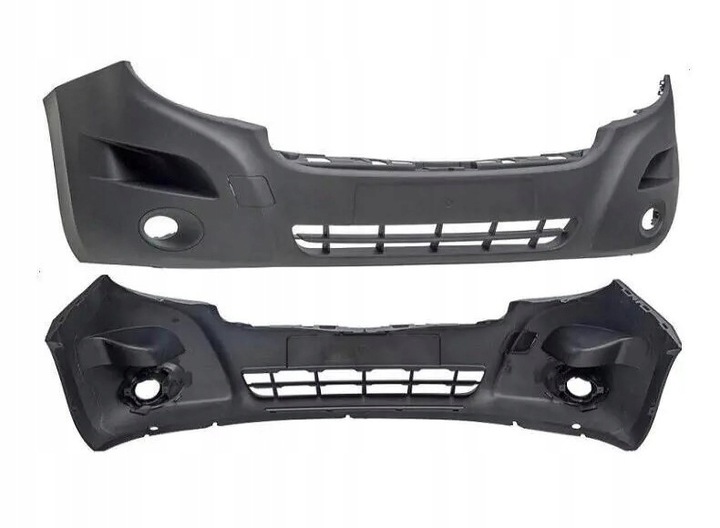 фото №1, Бампер переднее renault master '10-'19 чёрный, противотуманные фары