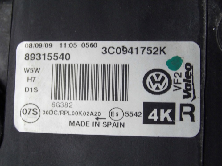 фото №14, Лампи передні vw passat b6 3c bixenon поворотний європа оригінал