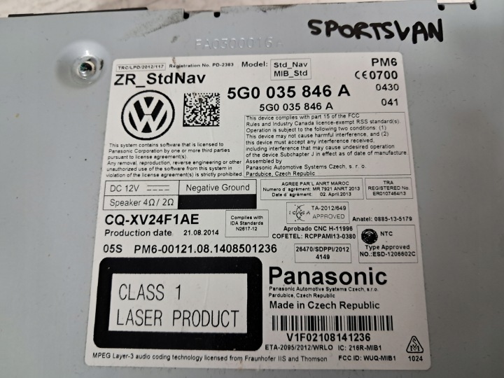 фото №5, Vw golf vii sportsvan магнитола считыватель магнитола 5g0035846a