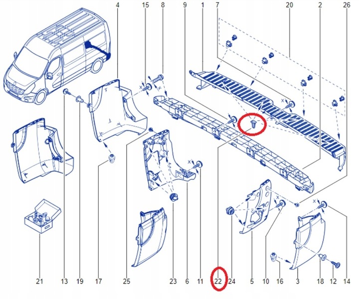 фото №3, 4x кліпса / штифт накладки / планки заднього порога master iii, movano, nv400