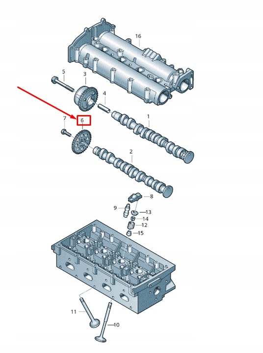 фото №2, Vw beetle 5c upper двигатель синхронизация chain sprocket 03c109571k