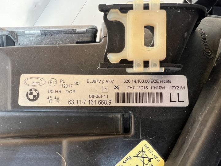 фото №10, Лампа передняя правая bmw iii 3 e90 / e91 ксенон 631171616689