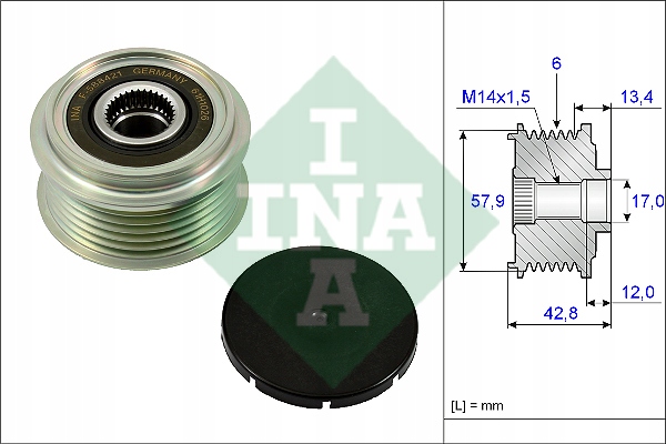 фото №2, Зчеплення jednokierunkowe генератора ina 535024010