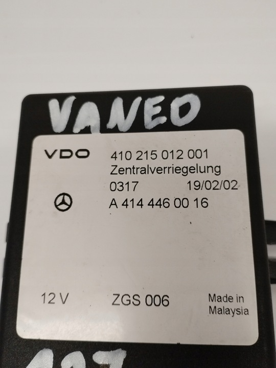 фото №3, Модуль блок управления замка центрального mercedes vaneo a4144460016