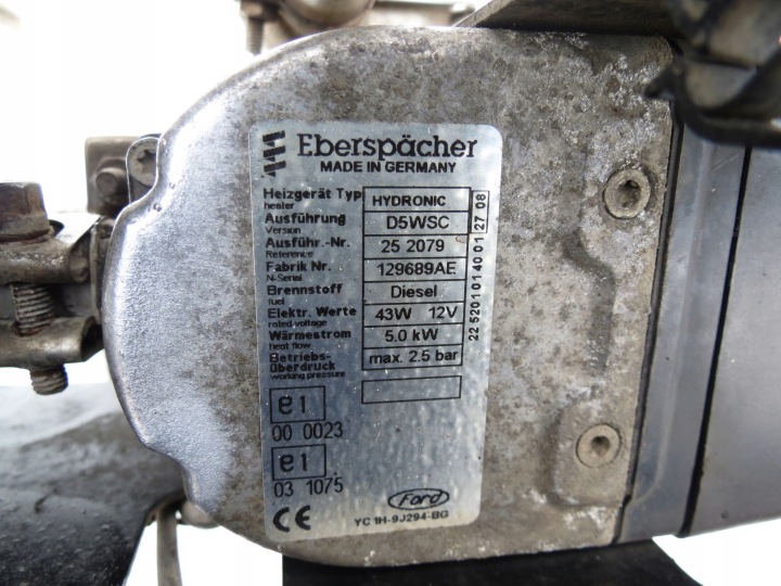фото №12, Вебасто отопление стояночный eberspacher yc1h9j294bg ford transit mk7