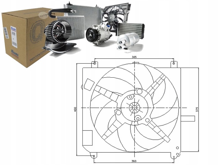 фото №1, Nis85167 вентилятор радиатор з корпус fiat bra