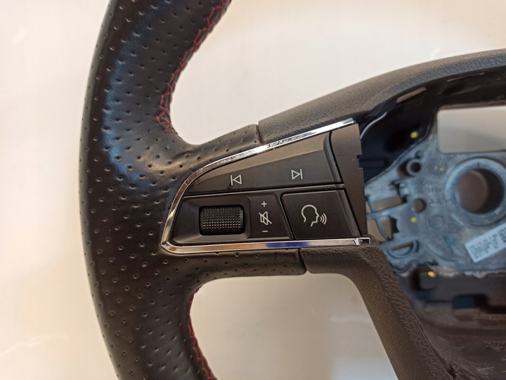 фото №5, Seat leon iii fr руль кожа красная nić