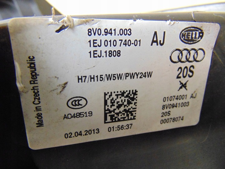 фото №16, Лампа ліва перед audi a3 8v оригінал європа звичайна