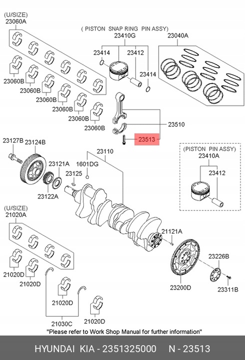 фото №6, Винт шарнир двигателя hyundai azera sonata genesis оригинальный 2351325000