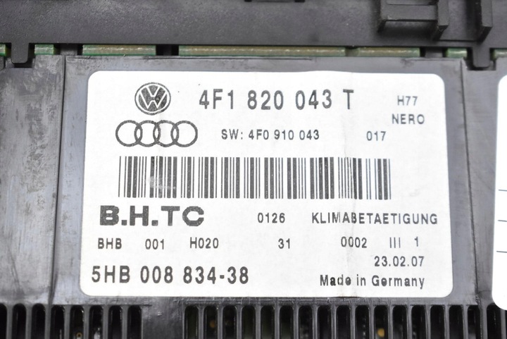 фото №6, Панель керування повітропровід клімат 4f1820043t audi a6 c6 04-08