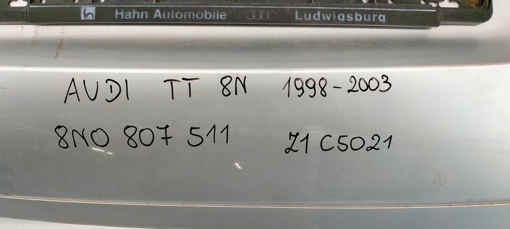 фото №6, Audi tt 1998-2003 бампер задний зад 8n0807511