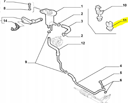 фото №6, Кліпса кріплення шланг підсилювача fiat palio оригінальний номер 14574080