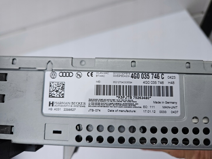 фото №10, Радіо навігація зчитувач карт sd sim mmi audi a6 c7 usa ami