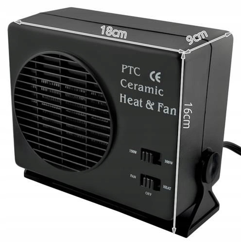 фото №8, Тепловентилятор обігрівач автомобільна 12v радіатор 300w