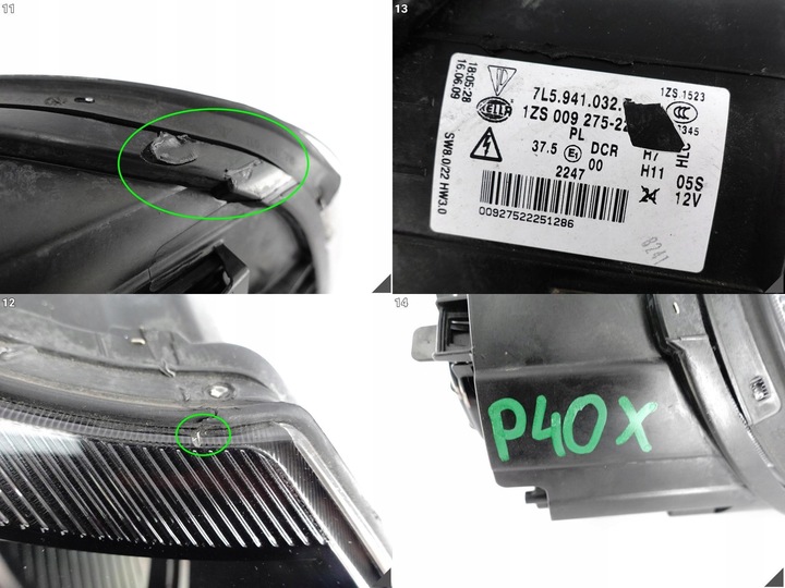 фото №12, Porsche cayenne 7l5 рестайлинг 07-10 gts / turbo лампа ксенон правая перед чёрная