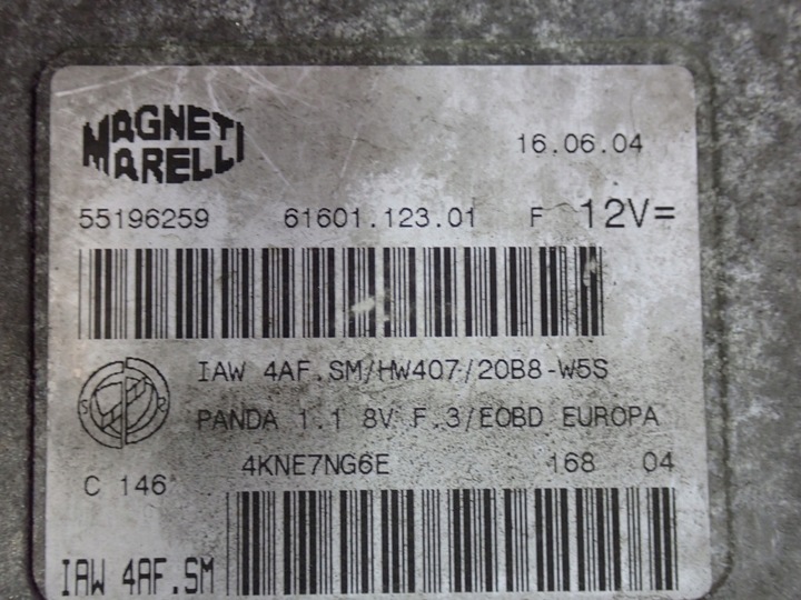 фото №5, Fiat panda ii 03-11 1.1 компьютер двигателя 55196259