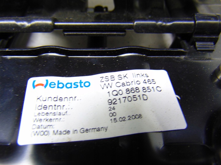 фото №5, Заглушка открывания крыша левая vw eos 1q0868851c