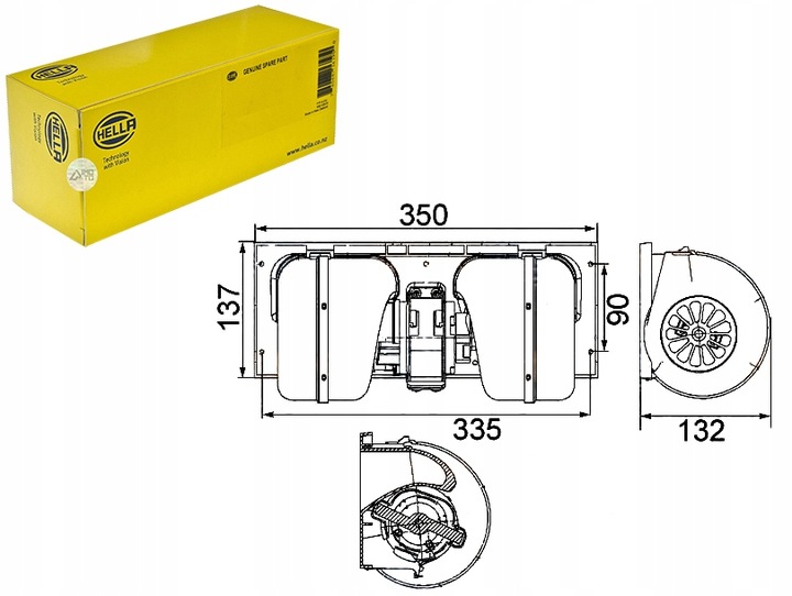 фото №1, Вентилятор повітродувка hella 3961 9200676 351024491