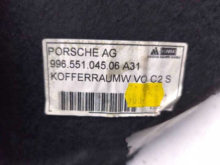 фото №10, Porsche 911 996 2001 панель бардачка диски запасного 99655104506