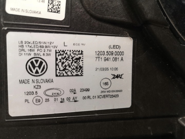 фото №12, Vw t7 multivan лампа ліва повний led 7t1941081a