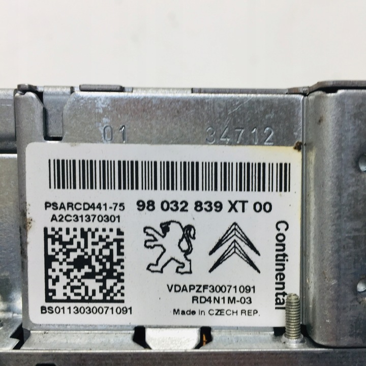 фото №3, Радио citroen peugeot 98032839xt