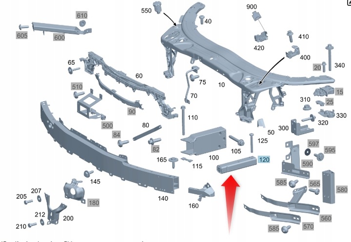 фото №1, Зона смятия w205 c класс mercedes a2056203701