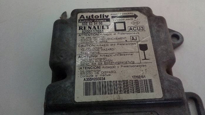 фото №6, Модуль датчик подушка безопасности megane i 1,6 b 8200117651