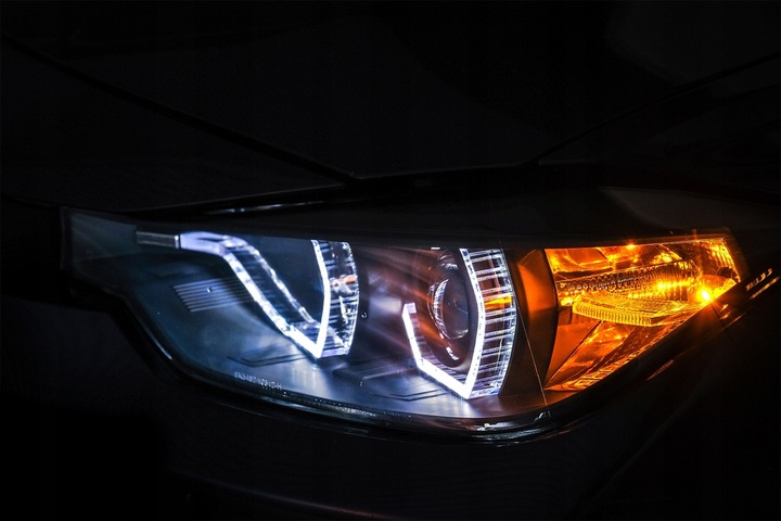 фото №14, Лампи передні фари h7 з ringami led do руху денного bmw f30 чорний