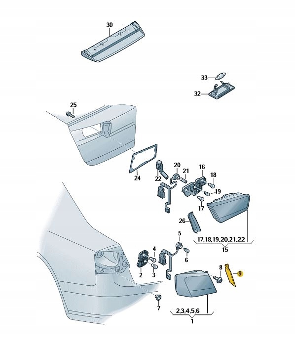 фото №1, Защита заднего света лампы audi a6 c7 правая