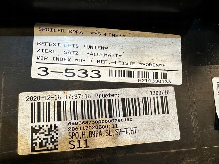 фото №13, Audi a4 b9 8w0 рестайлінг s-line дифузор спойлер dół бампера задній 8w0807521ab