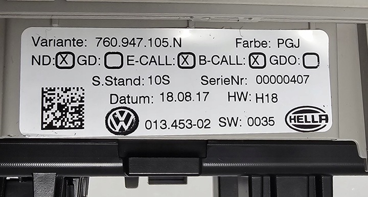 фото №8, Vw touareg iii лампа стеля панель led 760947105n pgj