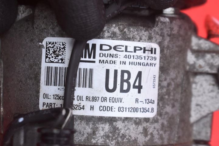 фото №5, Компрессор насос кондиционера 13335254 opel astra 4 iv j 1.6 16v 115km 09-12