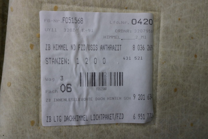 фото №7, Bmw e91 стеля м-пакет чорна стійки комплект