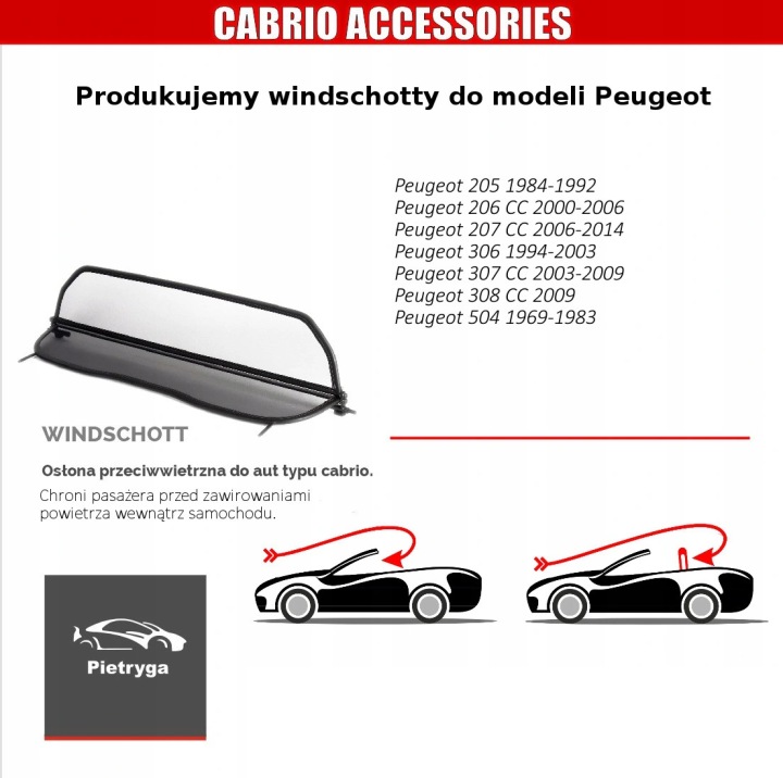 фото №11, Windschott ветрозащитный экран peugeot 307 cc 2003-2009