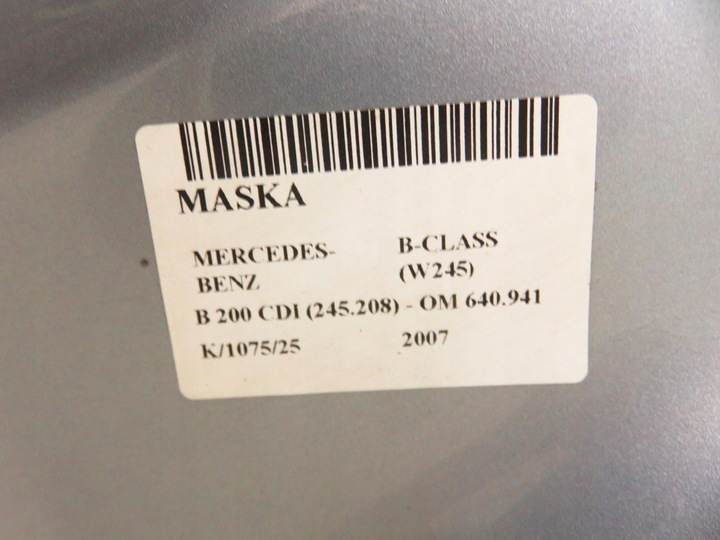 фото №11, Капот mercedes-benz b-class w245 391