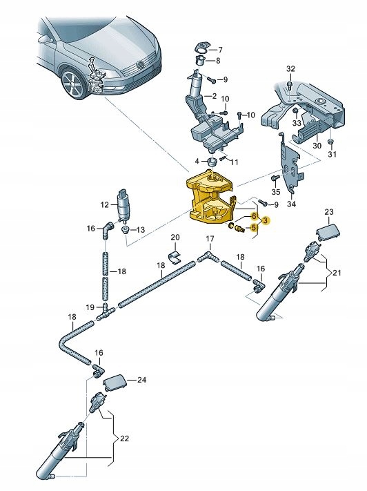 фото №1, Бак рідини склоомивача vw passat b7 dół aso