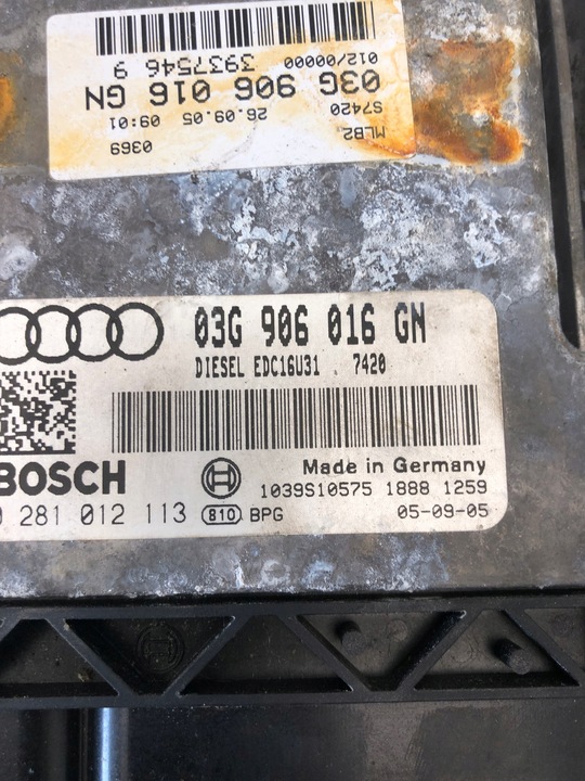 фото №5, Компьютер двигателя audi a4 b7 03g906016gn