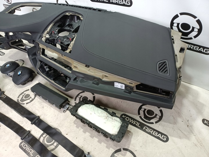 фото №6, Bmw 5 g30 g31 панель консоль кожа chropowata head up подушка безопасности подушки ремни